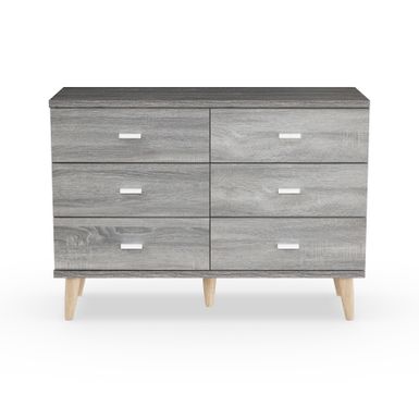 Carson Carrington Gjovik Contemporary Distressed Grey 6-drawer Dresser