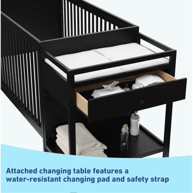 Graco Fable 4-in-1 Convertible Crib and Changer - Pebble Gray