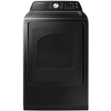 image of Samsung 7.4 Cu. Ft. Black Front Load Smart Electric Dryer with sku:dve47cg3500v-electronicexpress