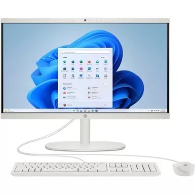 image of HP - 21.5" Full HD All-in-One - Intel Celeron - 4GB Memory - 128GB SSD - Cashmere White with sku:bb22265702-bestbuy