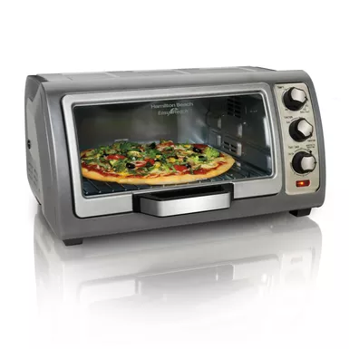 image of Hamilton Beach - 6 Slice Easy Reach Convection Toaster Oven Silver with sku:31126d-powersales
