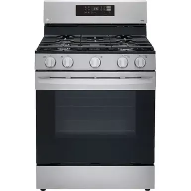 image of LG - 5.8 Cu. Ft. Smart Freestanding Gas True Convection Range with EasyClean and AirFry - Stainless Steel with sku:bb21491411-bestbuy