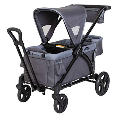 image of Baby Trend Expedition 2-in-1 Stroller Wagon PLUS, Ultra Grey with sku:b08529c6hs-bab-amz