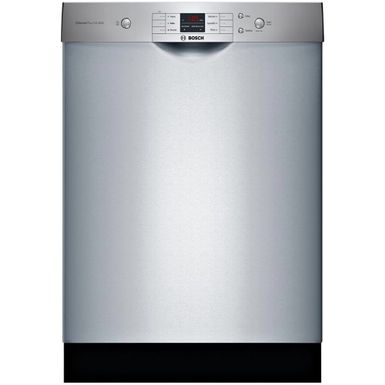 image of Bosch 50 dBa Stainless 100 Series Front Control Dishwasher  with sku:shem3ay55n-electronicexpress