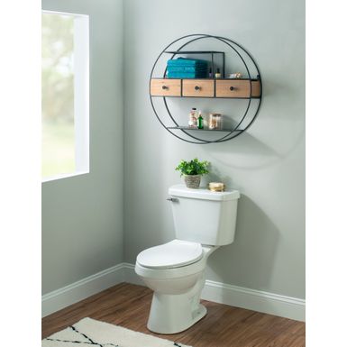image of Nita Round Wall Dcor with Three Drawers with sku:lfxs1466-linon