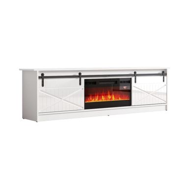 image of Granero BL-EF Electric Fireplace 79" TV Stand - White with sku:47qq1gineaaa1bsv9k4miwstd8mu7mbs-meb-ovr