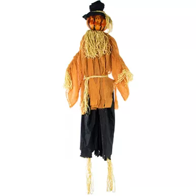 Life-Size Animatronic Pumpkin Scarecrow with Lights and Sound, Indoor or Covered Outdoor Halloween Decoration