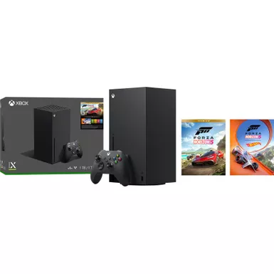 image of Microsoft - Xbox Series X 1TB Console - Forza Horizon 5 Bundle - Black with sku:rrt-00051-streamline
