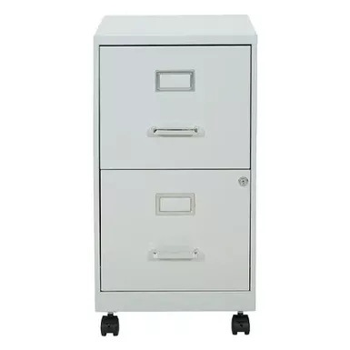 OSP Home Furnishings - 2 Drawer Mobile Locking Metal File Cabinet - Gray