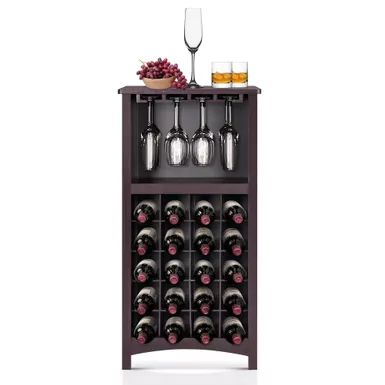 image of MCombo Freestanding Floor Bar Cabinet for Liquor, MDF BT06 - 18.9W x 12.6D x 37.4H Inch - Brown with sku:ko7fw7m2jnw9hkahcodziastd8mu7mbs-overstock