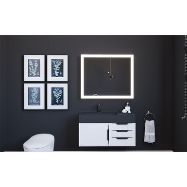 image of Smart Angelina Voice Controlled LED Decorative Bathroom and Vanity Mirror - 36" x 30" with sku:vfikep4hn3aryjk4alav_gstd8mu7mbs-cas-ovr