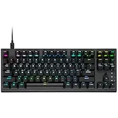 CORSAIR - K60 PRO TKL Wired Optical-Mechanical OPX Linear Switch Gaming Keyboard with per-key RGB Backlighting - Black