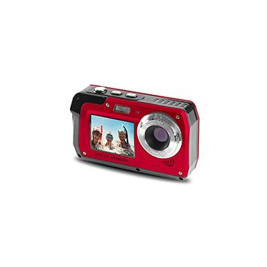 image of Minolta 48 MP Dual Screen Waterproof Digital Camera MN40WP, Red with sku:imn40wprd-adorama