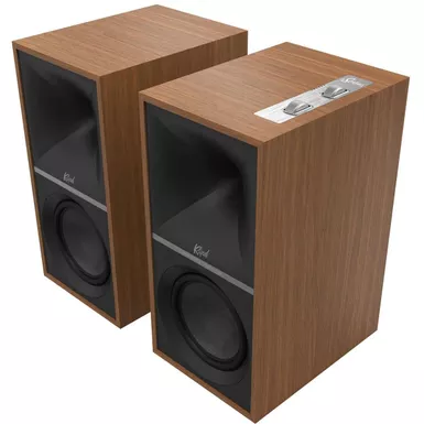 image of Klipsch The Sevens 6.5" 400W 2-Way Wireless Active Bookshelf Speakers, Pair - Walnut with sku:kp1071279-adorama