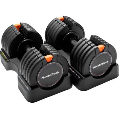 image of NordicTrack - 50 Lb. Select-a-Weight Dumbbell Set - Black with sku:bb21920813-6486770-bestbuy-nordictrack