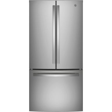 image of Ge Energy Star 18.6 Cu. Ft. Fingerprint Resistant Stainless Steel Counter-depth French-door Refrigerator with sku:gwe19jylfss-abt