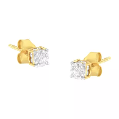 Yellow Plated Sterling Silver 1/4ct TDW Diamond Stud Earring (I-J,I2-I3)