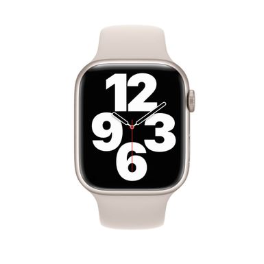 image of Apple Watch Series 7 (GPS + Cellular) - Starlight Aluminum Case with Starlight Sport Band - 45mm - Apple Certified Refurbished with sku:fkj83ll-electronicexpress