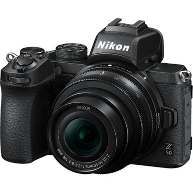 Left Zoom. Nikon - Z50 Mirrorless 4K Video Camera with NIKKOR Z DX 16-50mm f/3.5-6.3 VR Lens - Black