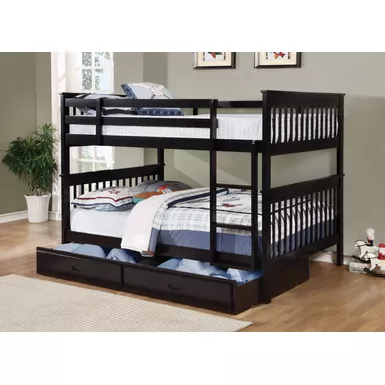 image of Chapman Full over Full Bunk Bed Black with sku:460359-coaster