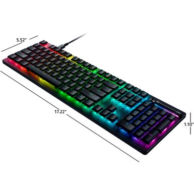 Angle Zoom. Razer - DeathStalker V2 Full Size Wired Optical Linear Gaming Keyboard with Low-Profile Design - Black