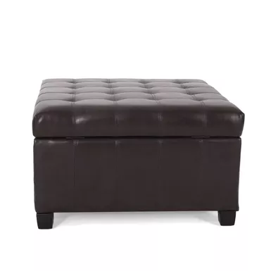 image of Alexandria Contemporary Tufted Bonded Leather Storage Ottoman by Christopher Knight Home - Brown with sku:apu3ek8ugfpqxlubc3ueaqstd8mu7mbs-overstock