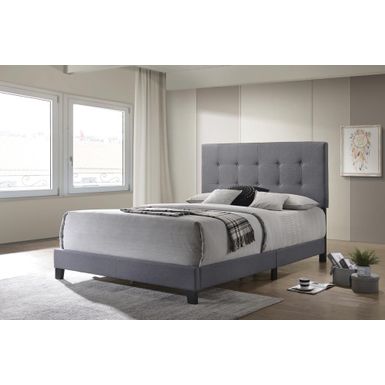 image of Mapes Tufted Upholstered Full Bed Grey with sku:305747f-coaster