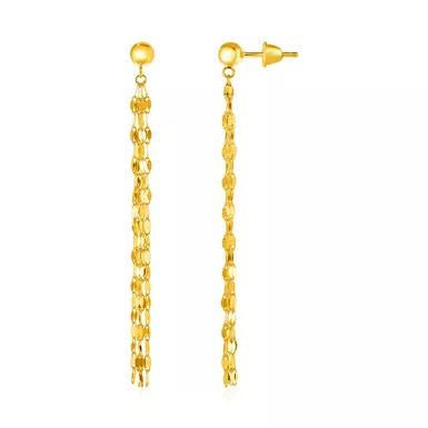 14k Yellow Gold Polished Drop Earrings