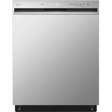 image of LG - 24" Front Control Built-In Stainless Steel Tub Dishwasher with QuadWash and 50 dba - Stainless Steel with sku:bb21698624-bestbuy