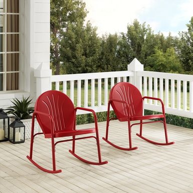 image of Griffith 2-piece Rocking Chair Set - 32.25"H x 22.5"W x 33.13'W - Red with sku:gmzm7a7whtp445tqd5njbastd8mu7mbs-cro-ovr