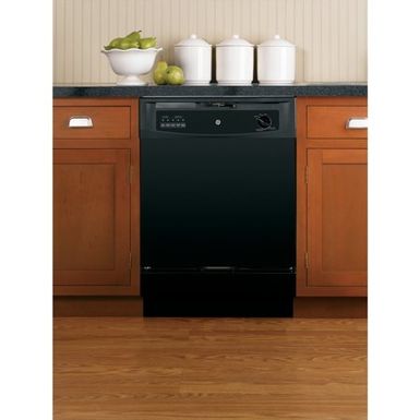 image of GSD3300KBB Built-In Dishwasher with 5-level wash system  Hot Start option  Insulation blanket  Up to 12-place setting capacity racking and Hard food disposer in Black with sku:gsd3300kbb-electronicexpress