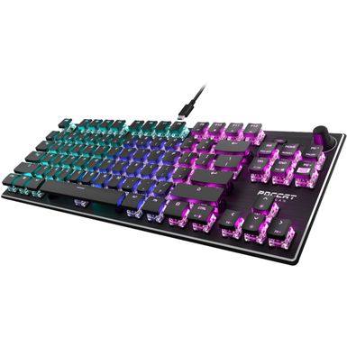 Angle Zoom. ROCCAT - Vulcan TKL Compact Mechanical Gaming Keyboard with Titan Switch Linear, RGB Lighting, and Anodized Aluminum Top Plate -
