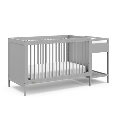 image of Graco Fable 4-in-1 Convertible Crib and Changer - Pebble Gray with sku:5jmjsmgnr52fgrvugm3ekgstd8mu7mbs-sto-ovr