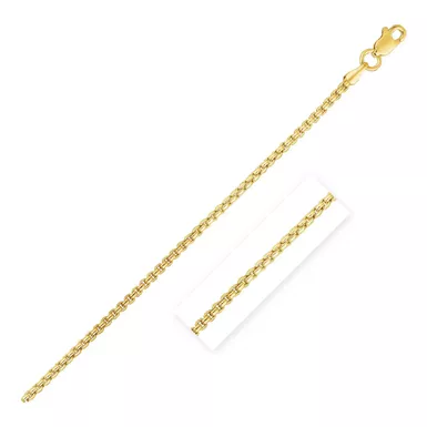 14k Yellow Gold Round Box Chain 1.35 mm (18 Inch)