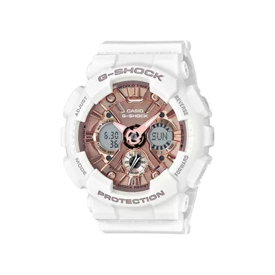 G-Shock - Ladies G-Shock S Series White Analog/Digital Watch Metallic Rose Dial