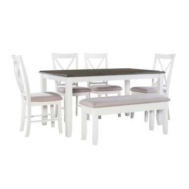 image of Andette 6PC Dining Set Gray with sku:pfxs1399-linon