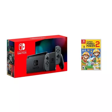 Nintendo - Switch 1.1 (Gray) + Super Mario Maker 2 BUNDLE