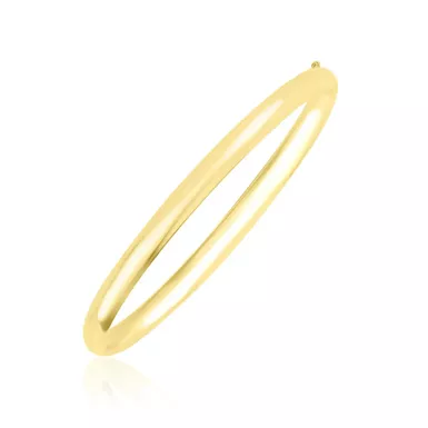 10k Yellow Gold Dome Style Shiny Bangle (7 Inch)