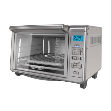 image of BLACK+DECKER 6-Slice Digital Convection Toaster Oven, Stainless Steel, TO3280SSD with sku:b00qnubm12-bla-amz