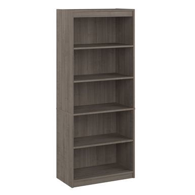 image of Universel 30W Standard 5 Shelf Bookcase by Bestar - Silver Maple with sku:cmzwzvg727vjzjsz5unt0qstd8mu7mbs-bes-ovr
