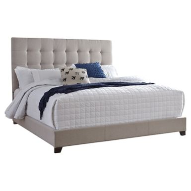 image of Beige Dolante Queen Upholstered Bed with sku:b130-581-ashley