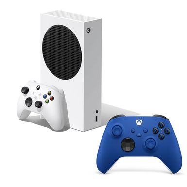 image of Microsoft - Xbox Series S Console - Bundle with Wireless Controller - Shock Blue with sku:xbrrs00001c-adorama