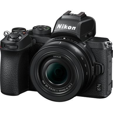 Angle Zoom. Nikon - Z50 Mirrorless 4K Video Camera with NIKKOR Z DX 16-50mm f/3.5-6.3 VR Lens - Black