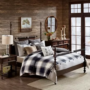 Brown Urban Cabin Cotton Jacquard Comforter Set King