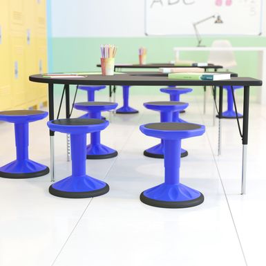 image of Kids Adjustable Height Active Learning Stool for Classroom and Home - Blue with sku:eeyfln38lyrggx1uzkwxfgstd8mu7mbs-fla-ovr