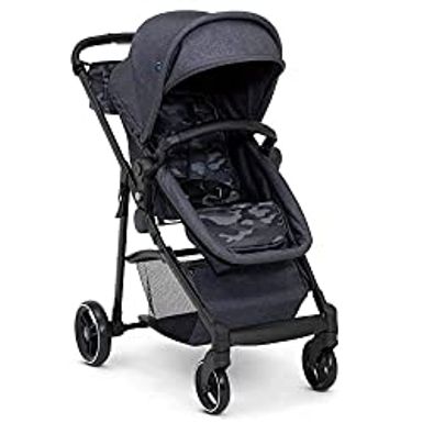 image of babyGap 2-in-1 Carriage Stroller - Car Seat Compatible - Easy One-Handed Fold - Lightweight Stoller with Oversized Canopy & Reclining Seat - Made with Sustainable Materials, Black Camo with sku:b0bk2nc8kk-amazon