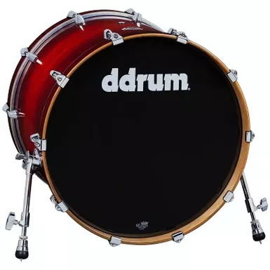 image of ddrum Dominion 18x22 Bass Drum. Redburst with sku:ddr-dmashbd18x22rb-guitarfactory