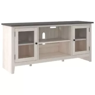 image of Two-tone Dorrinson Large TV Stand w/Fireplace Option with sku:w287-68-ashley