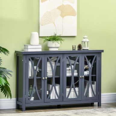 image of HOMCOM Elegant Kitchen Sideboard, Buffet Cabinet with Storage, Glass Doors, Adjustable Shelves for Living Room, Bedroom - N/A - Grey with sku:wu78citfstrzz6sgvghagqstd8mu7mbs-aos-ovr