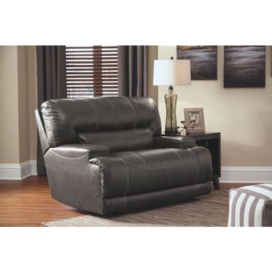 image of Signature Design by Ashley Gray McCaskill Wide Seat Power Recliner with sku:6r7c6ejizwnn5y4swq21aastd8mu7mbs-ash-ovr